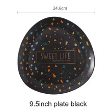 Load image into Gallery viewer, Terrazzo Matte Black and White Ceramic Bowls and Plates - Terrazzo Matte Black and White Ceramic Bowls and Plates
