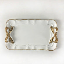 Load image into Gallery viewer, Golden Bow Ceramic Dessert Plate - Golden Bow Ceramic Dessert Plate
