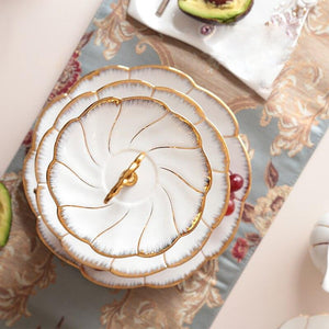 Gladiolus Gold Rim Cake Stand