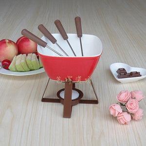 Colorful Ceramic Fondue Set - Colorful Ceramic Fondue Set