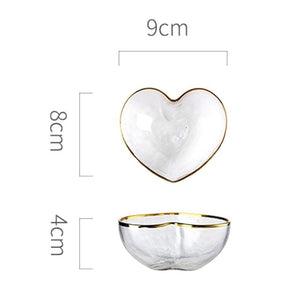 Gold Inlay Heart and Star Shaped Glass Dish