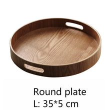 Load image into Gallery viewer, Round/oval/rectangular Serving wooden Tray
