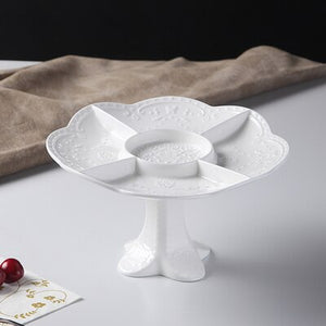 Scolecite White Porcelain Cake Stand