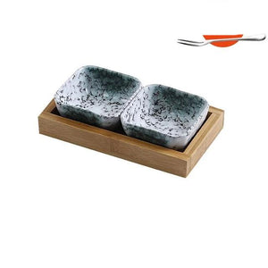 Japanese Grid Small Dish with snack Tray