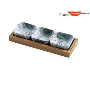 Japanese Grid Small Dish with snack Tray