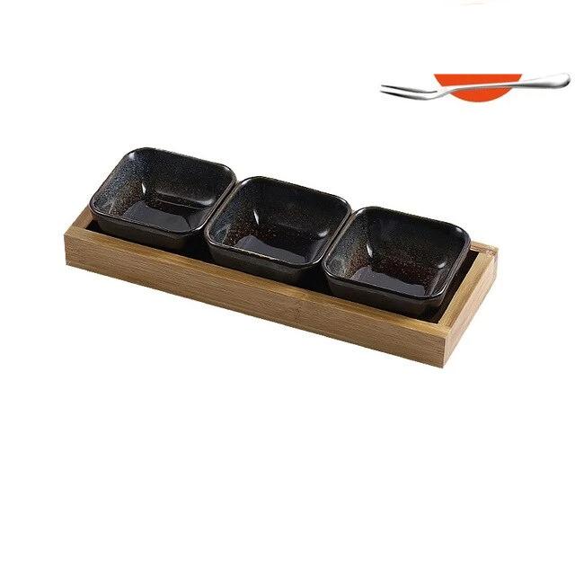 Japanese Grid Small Dish with snack Tray